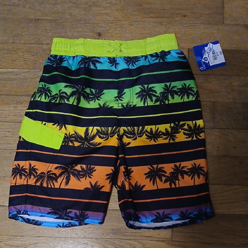 Arizona Jean Company Tropical Palm Swim Shorts, Xsmall 6/7